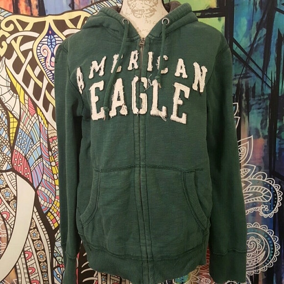 American Eagle Outfitters Other - American Eagle Green Hoodie Sweater Zip Up Down M
